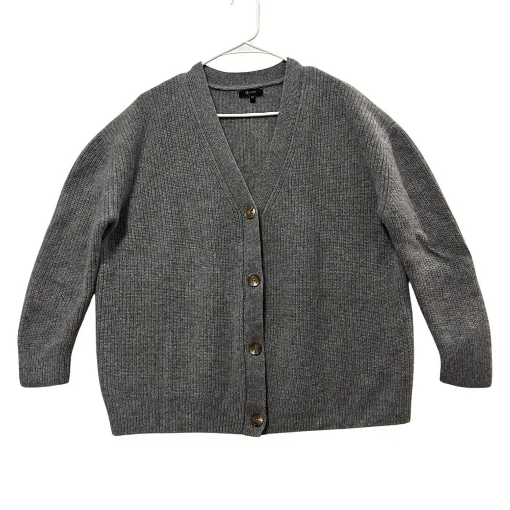 Quince Mongolian Cashmere Oversized Boyfriend Cardigan Sweater Size Medium Women - Picture 3 of 8